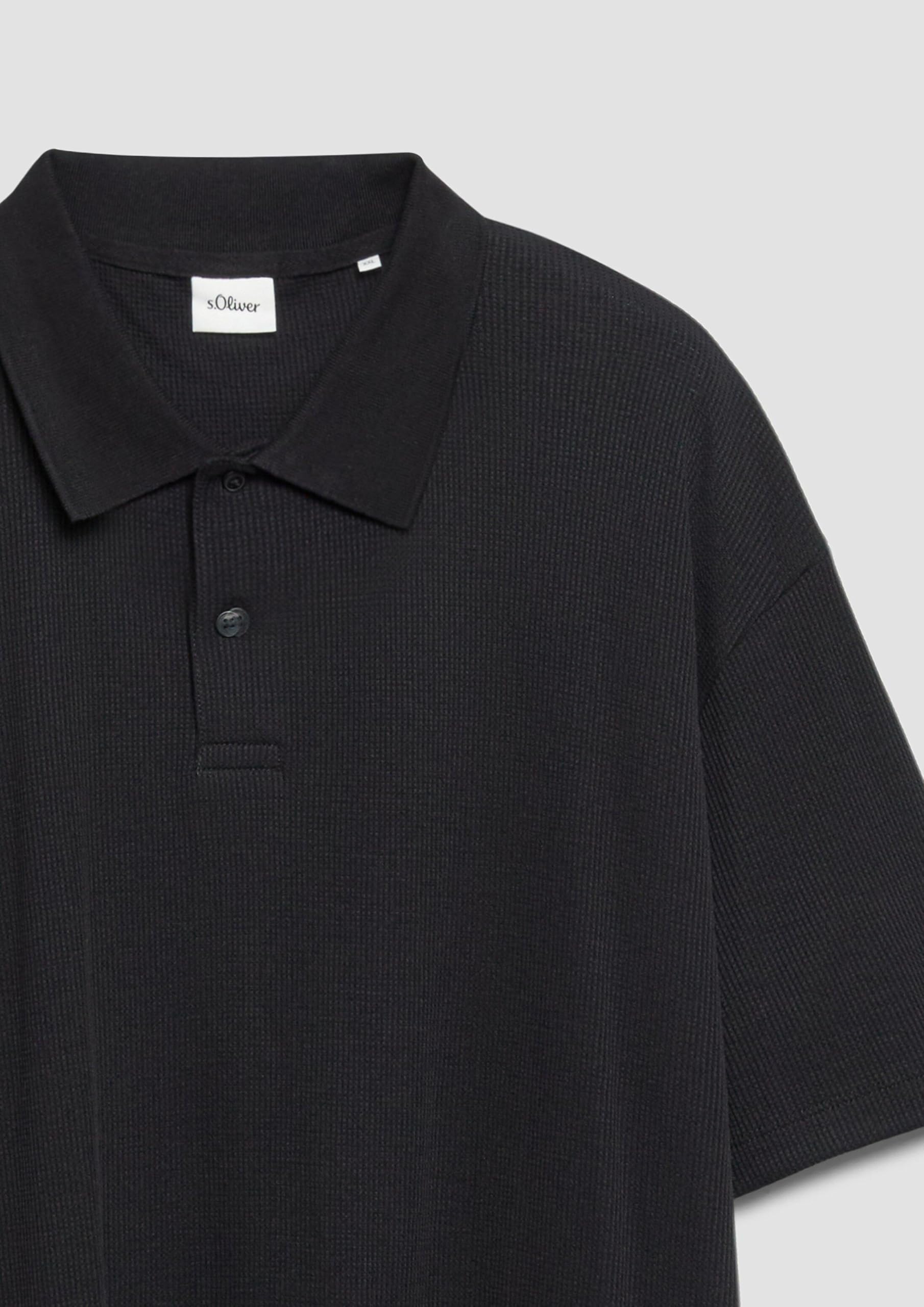 s.Oliver Junior Poloshirt Waffelpiqué schwarz 5XL