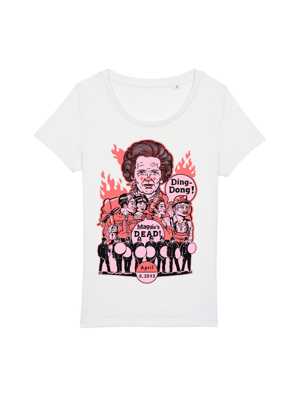 dna merch Ding Dong Thatcher Damen T-Shirt schwarz Geschichte