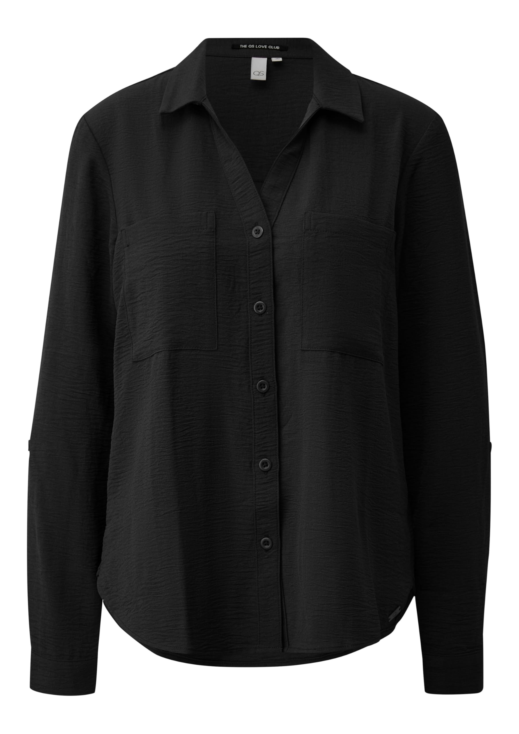 s.Oliver QS Bluse mit Turn-up Langarm Brusttaschen strukturiert