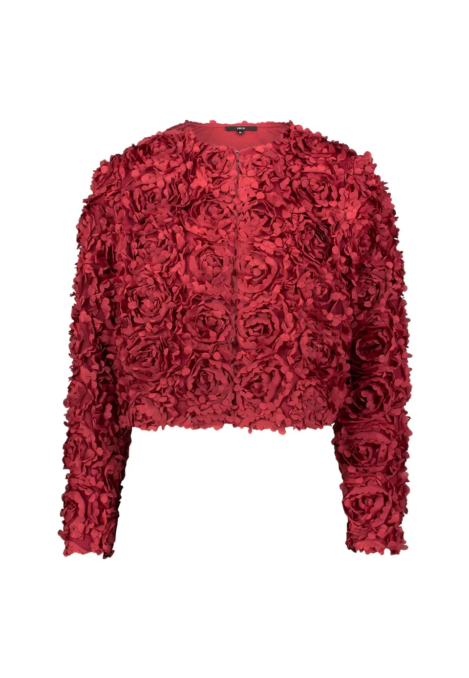zero Bolero-Jacke mit 3D Blumen Cabernet Gr. 40 kurz