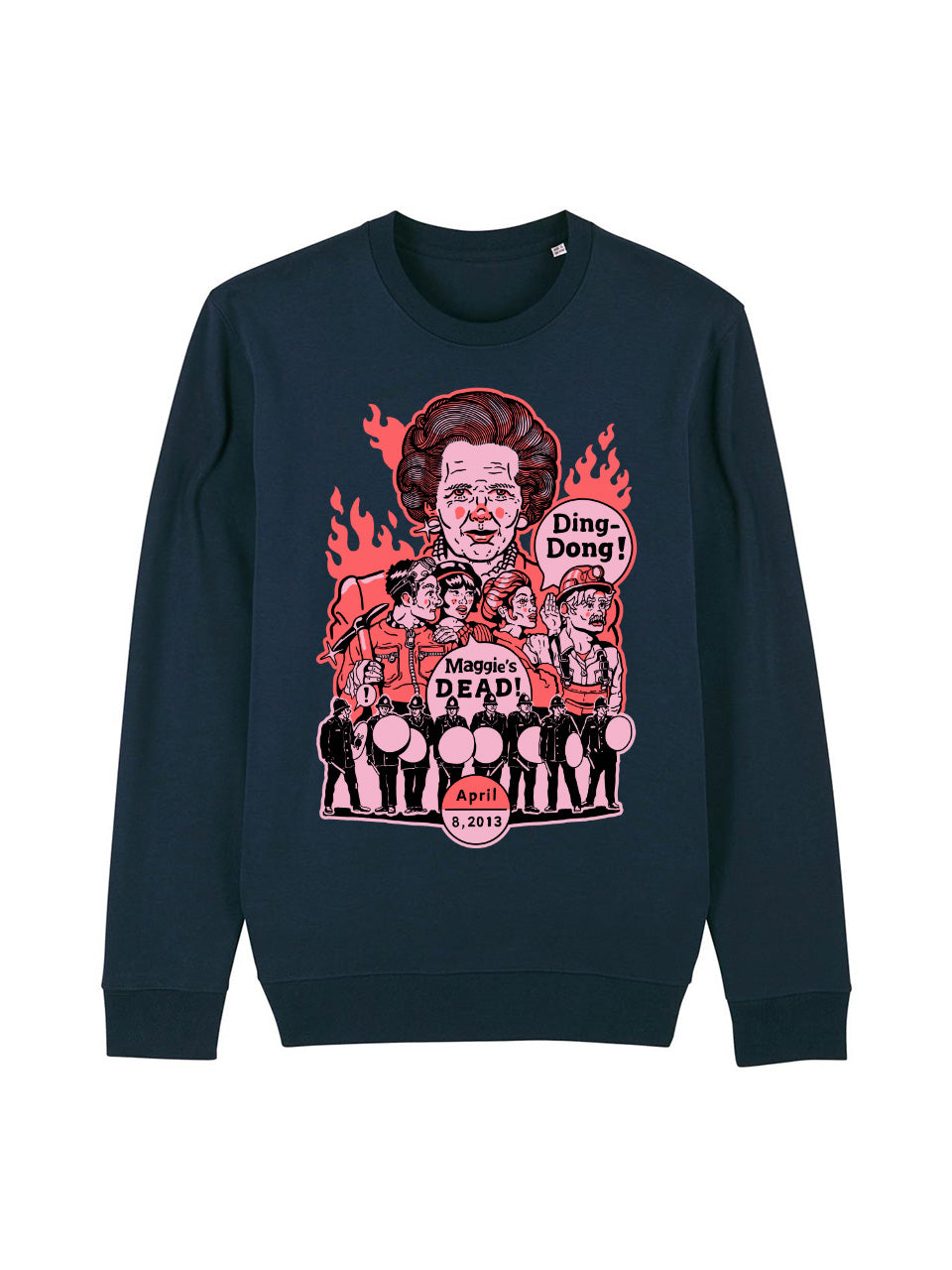 dna merch Ding Dong Thatcher Rundhalspullover Streik-Design