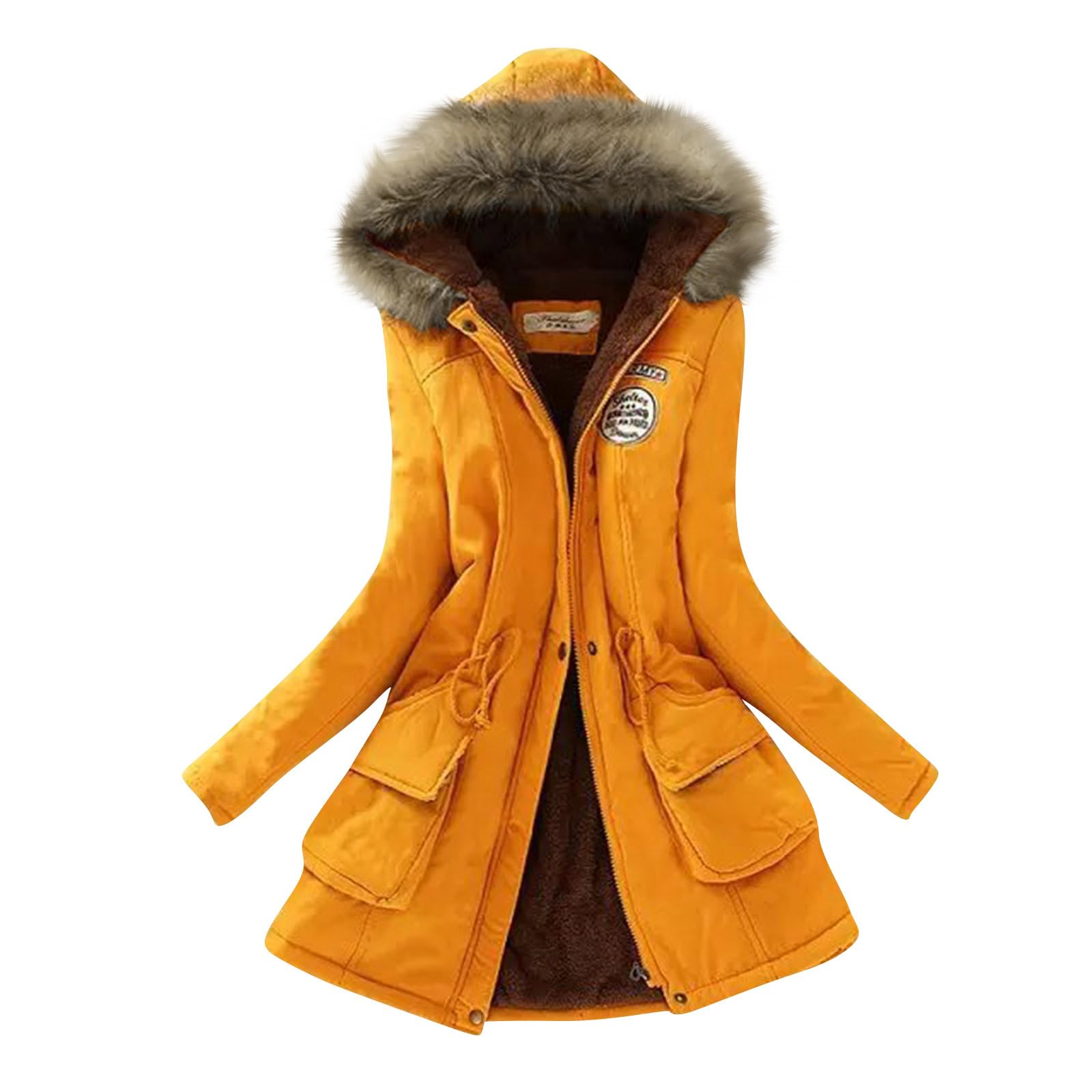 Singular Wintermantel Damen Parka mit Kapuze Teddyfleece gefüttert