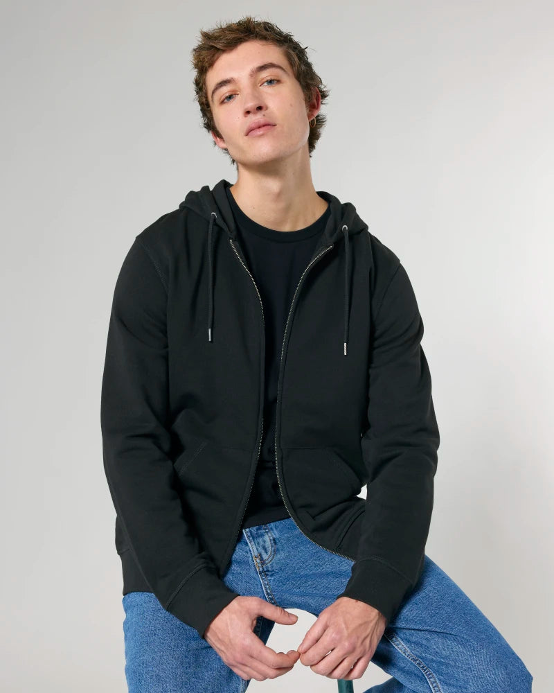 dna merch Basics Kapuzenjacke schwarz Biobaumwolle