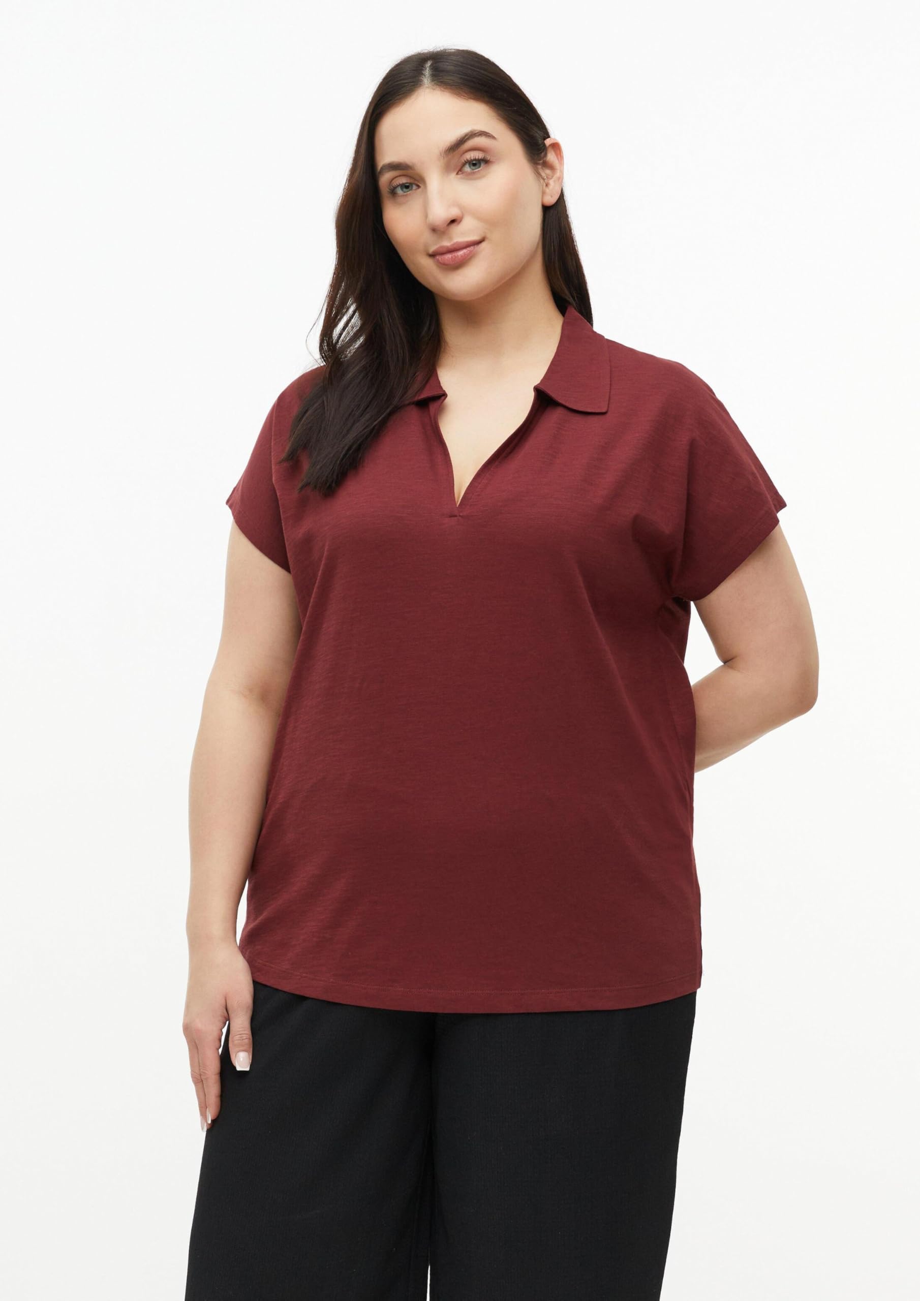 s.Oliver RED LABEL Poloshirt ärmellos Flammgarn-Jersey