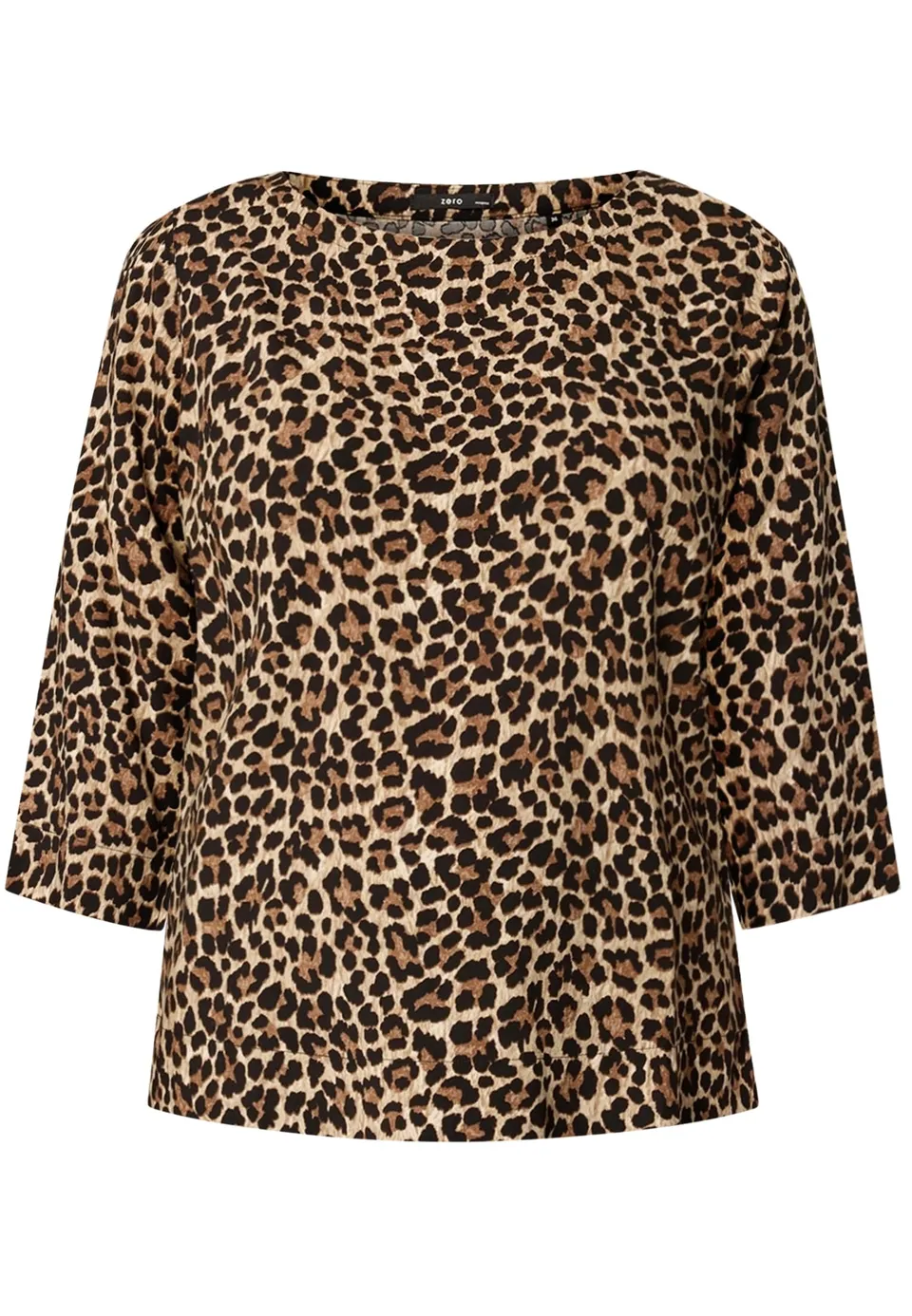 zero Leobluse Rundhals BeigeBlack Gr.40