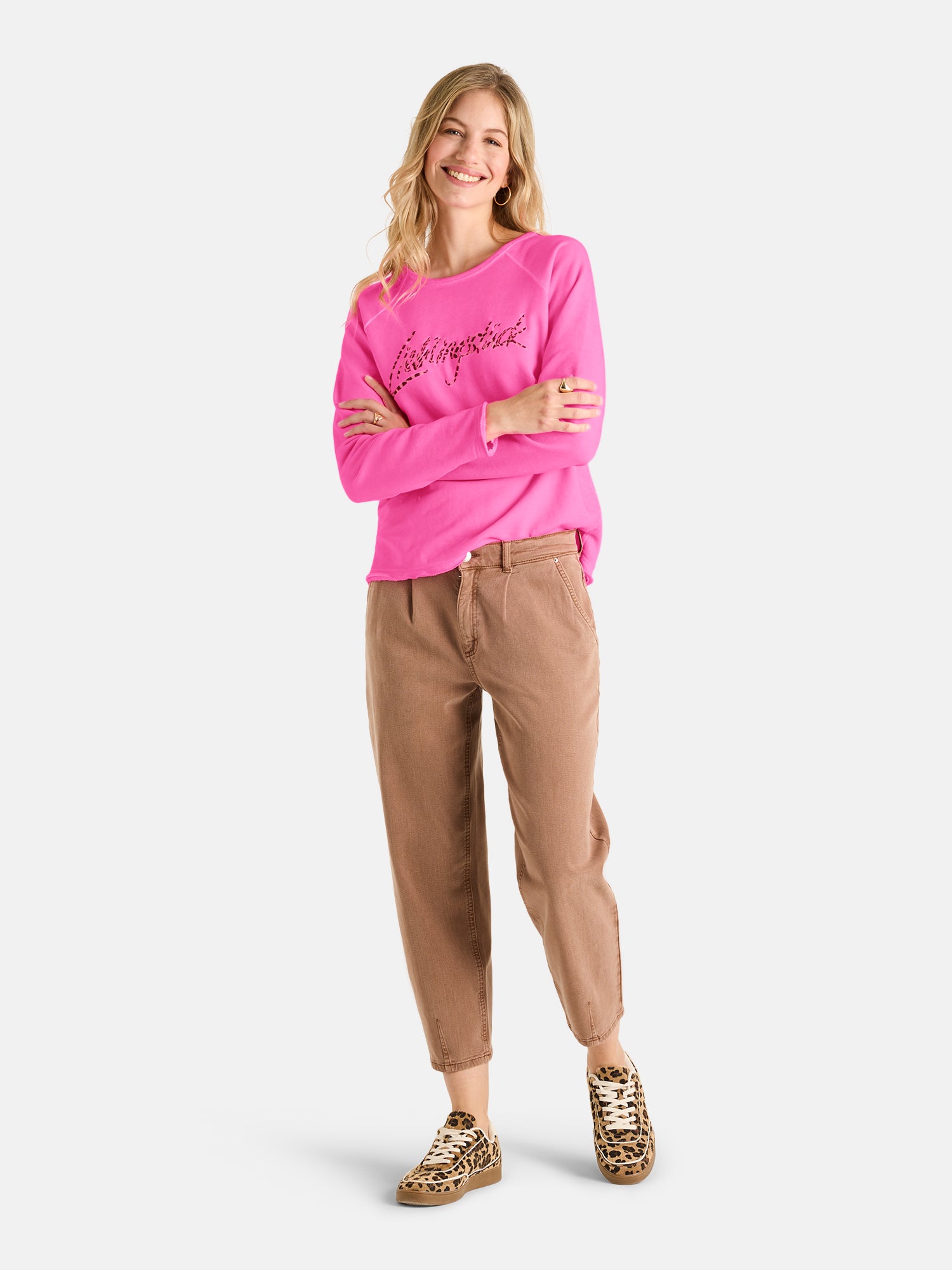 Lieblingsstück TinaL Sweatshirt neon pink aus Baumwollmix