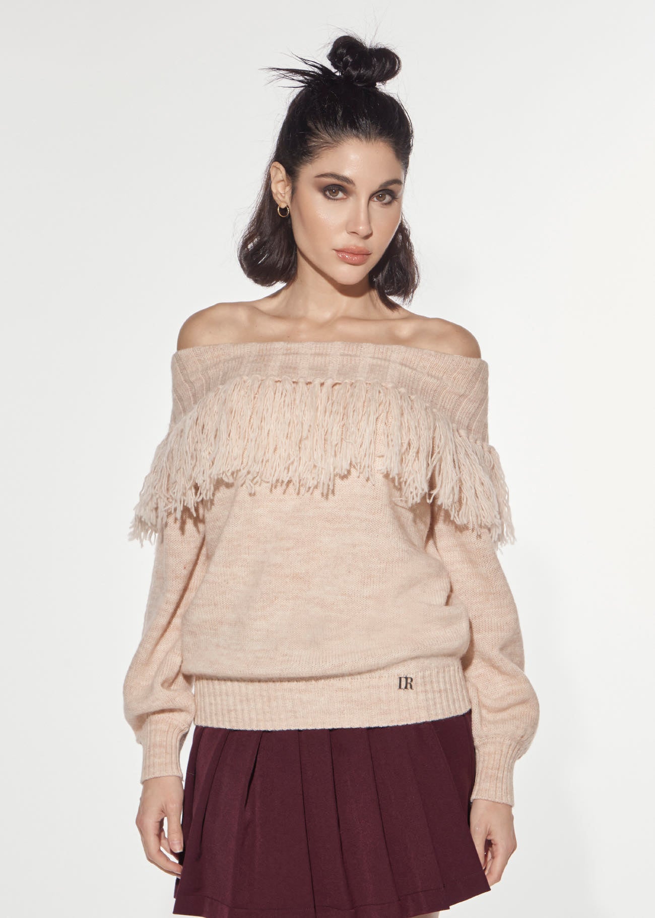 Denny Rose Schiffer Pullover pfirsich Fransen