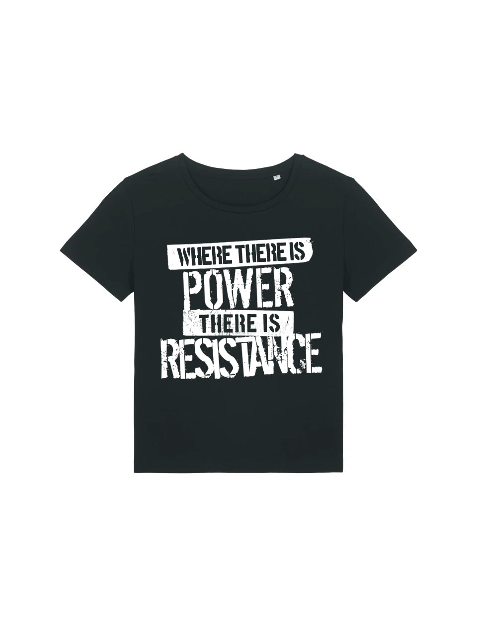 dna merch Macht und Widerstand Damen T-Shirt schwarz Biobaumwolle