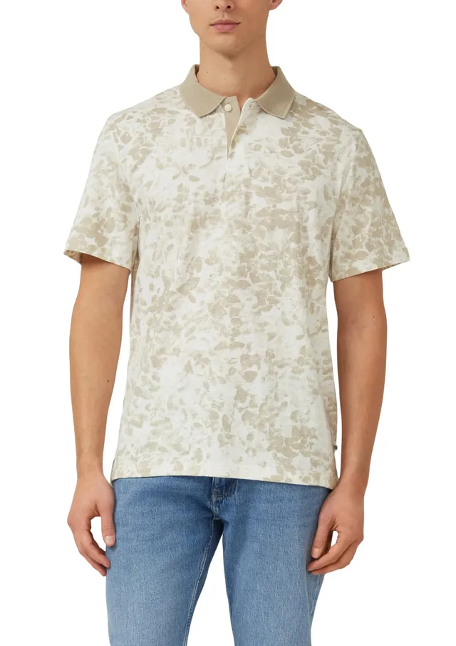 s.Oliver Junior Poloshirt All-Over-Print Flammgarn Beige