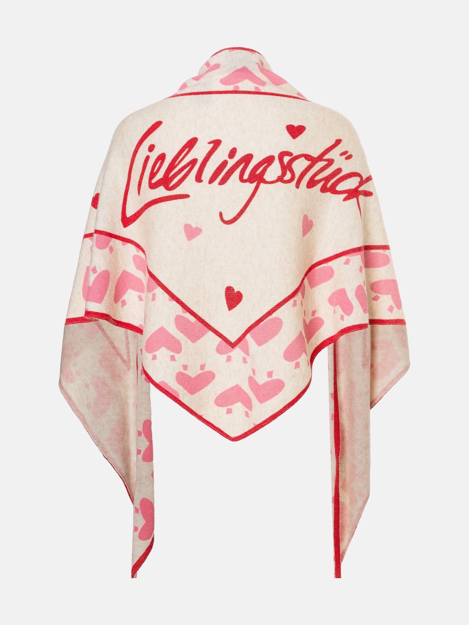 Lieblingsstück VandaL Tuch beige Herzmuster Wollmix