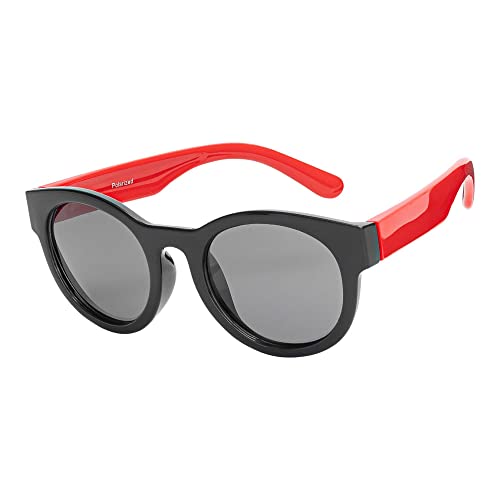 BEZLIT Kids Brille Schwarz-Rot polarisiert UV400
