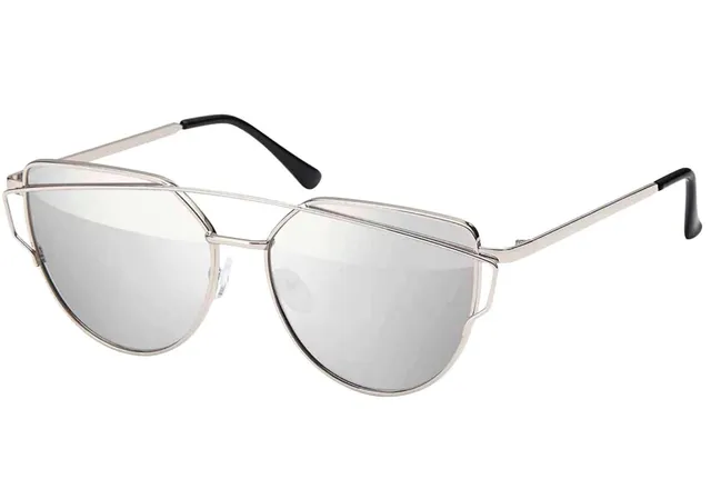 BEZLIT Rundglas Sonnenbrille Silber verspiegelt UV400
