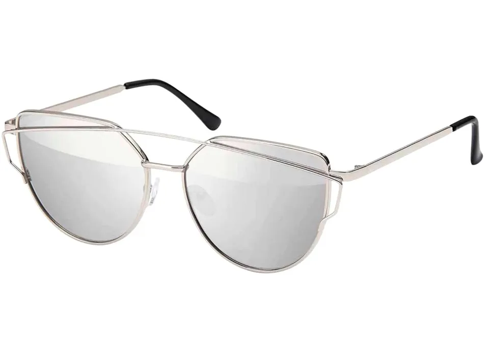 BEZLIT Rundglas Sonnenbrille Silber verspiegelt UV400