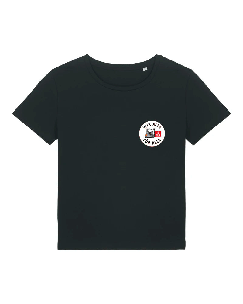 dna merch Wir Alle Für Alle STILL Damen T-Shirt schwarz Biobaumwolle