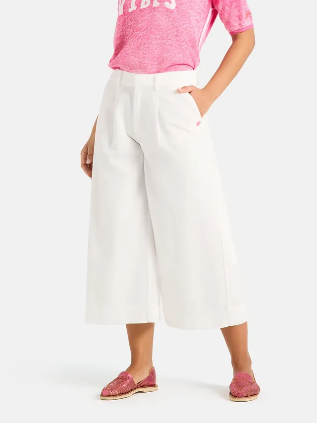 Lieblingsstück Culotte offwhite aus Baumwollmix weit