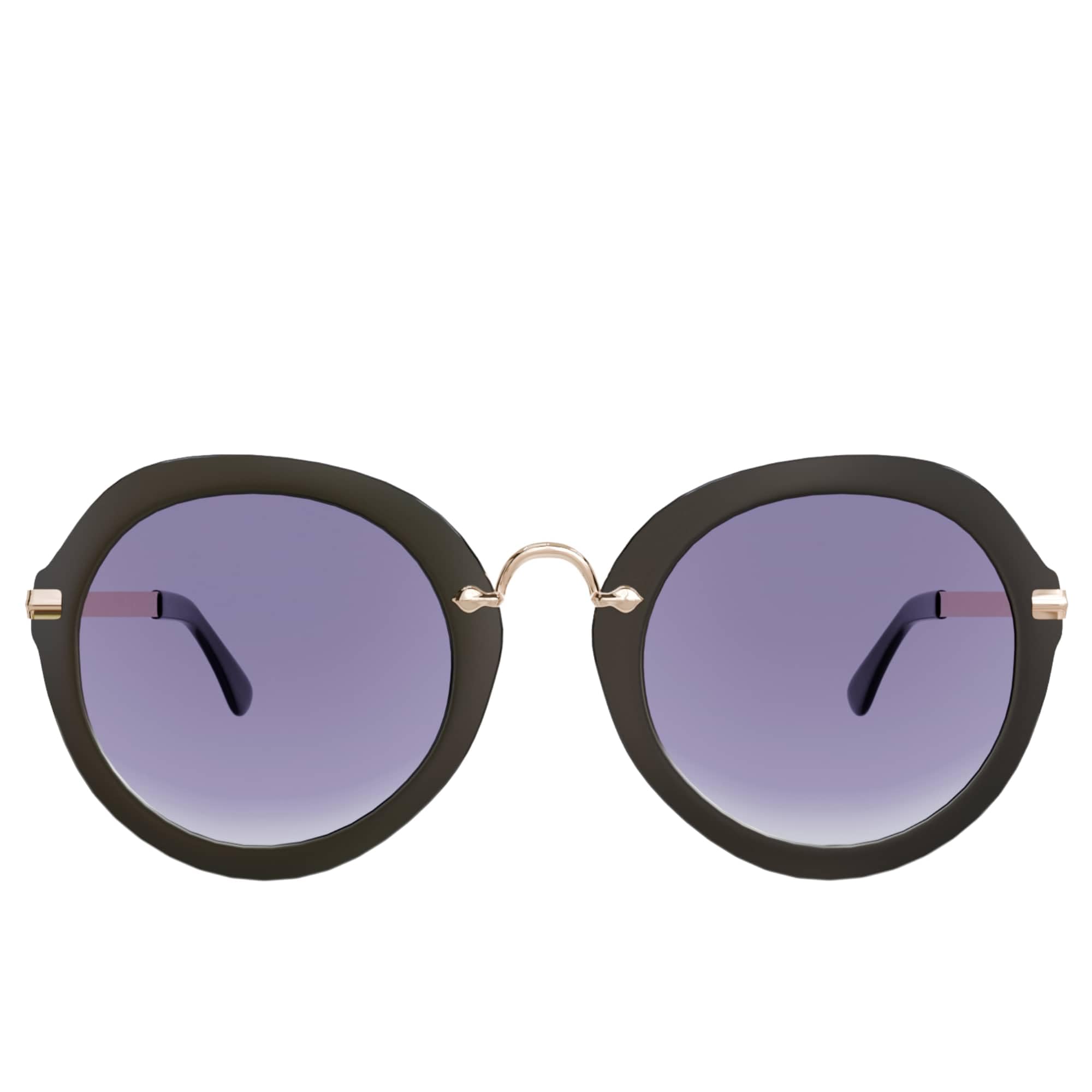 BEZLIT Damen Sonnenbrille Rundglas Schwarz Gold Retro