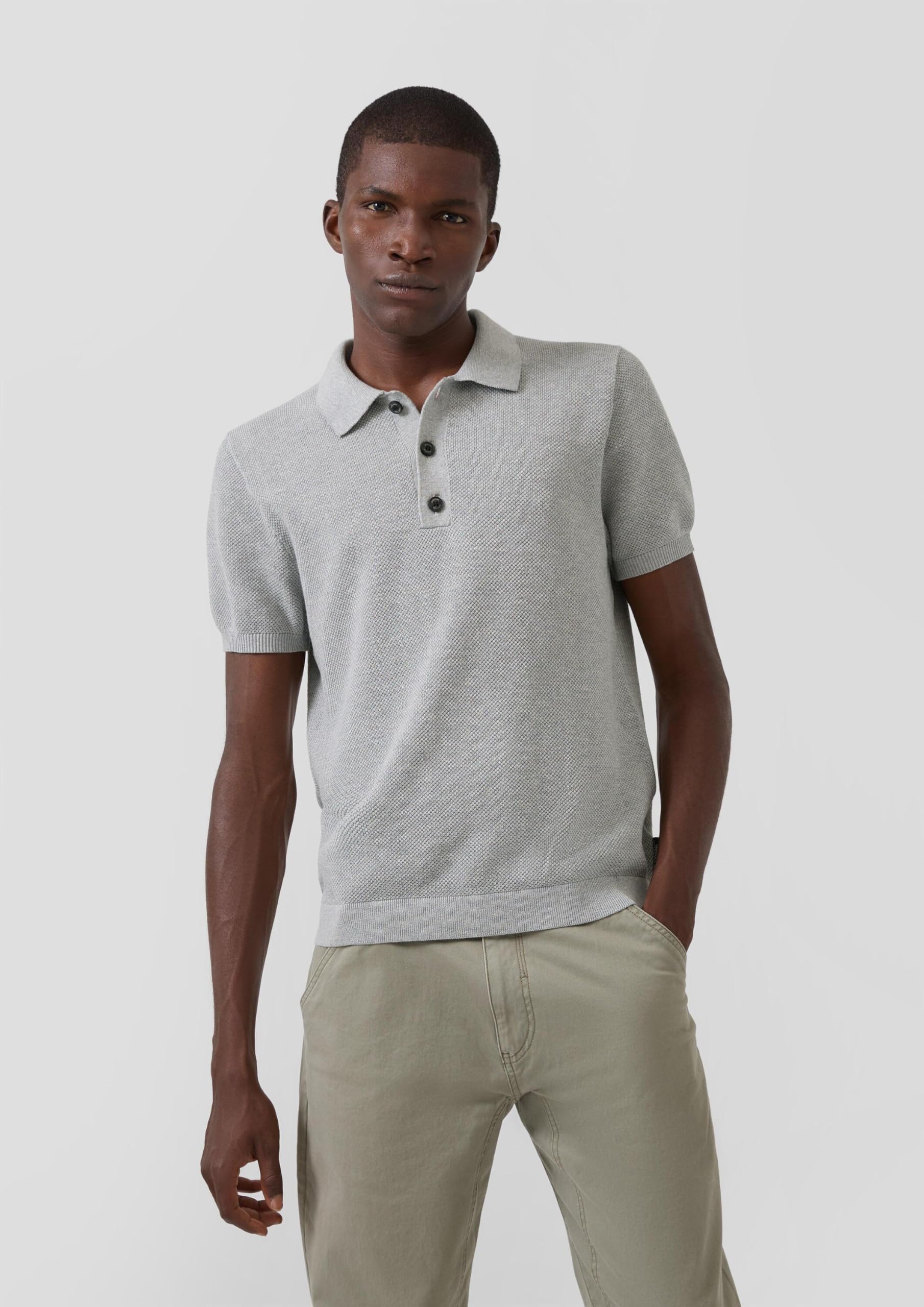 s.Oliver RED LABEL Strick-Polo Herren strukturiert