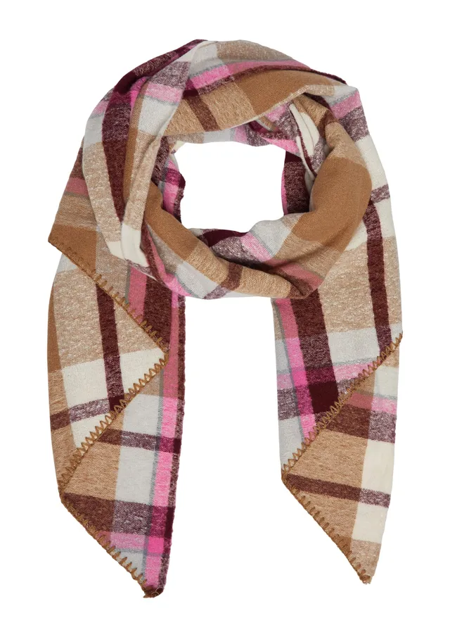 s.Oliver Junior Schal Karo-Muster helles Beige