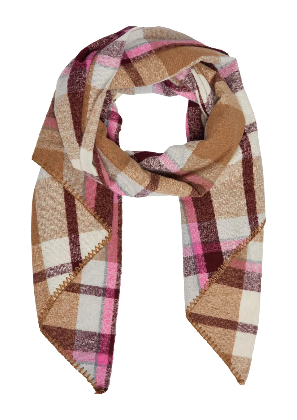 s.Oliver Junior Schal Karo-Muster helles Beige