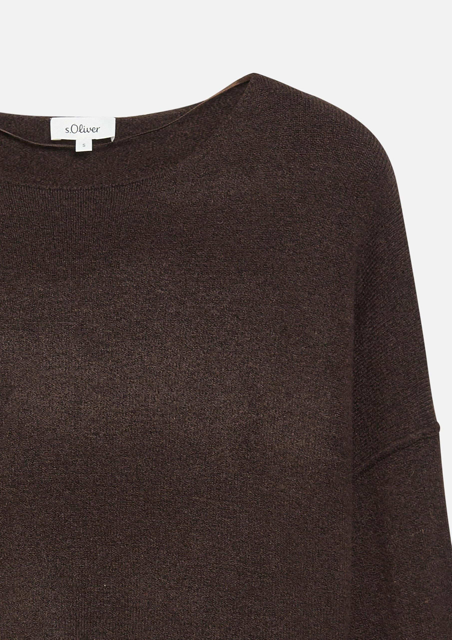 s.Oliver RED LABEL Oversize Strickpullover U-Boot braun