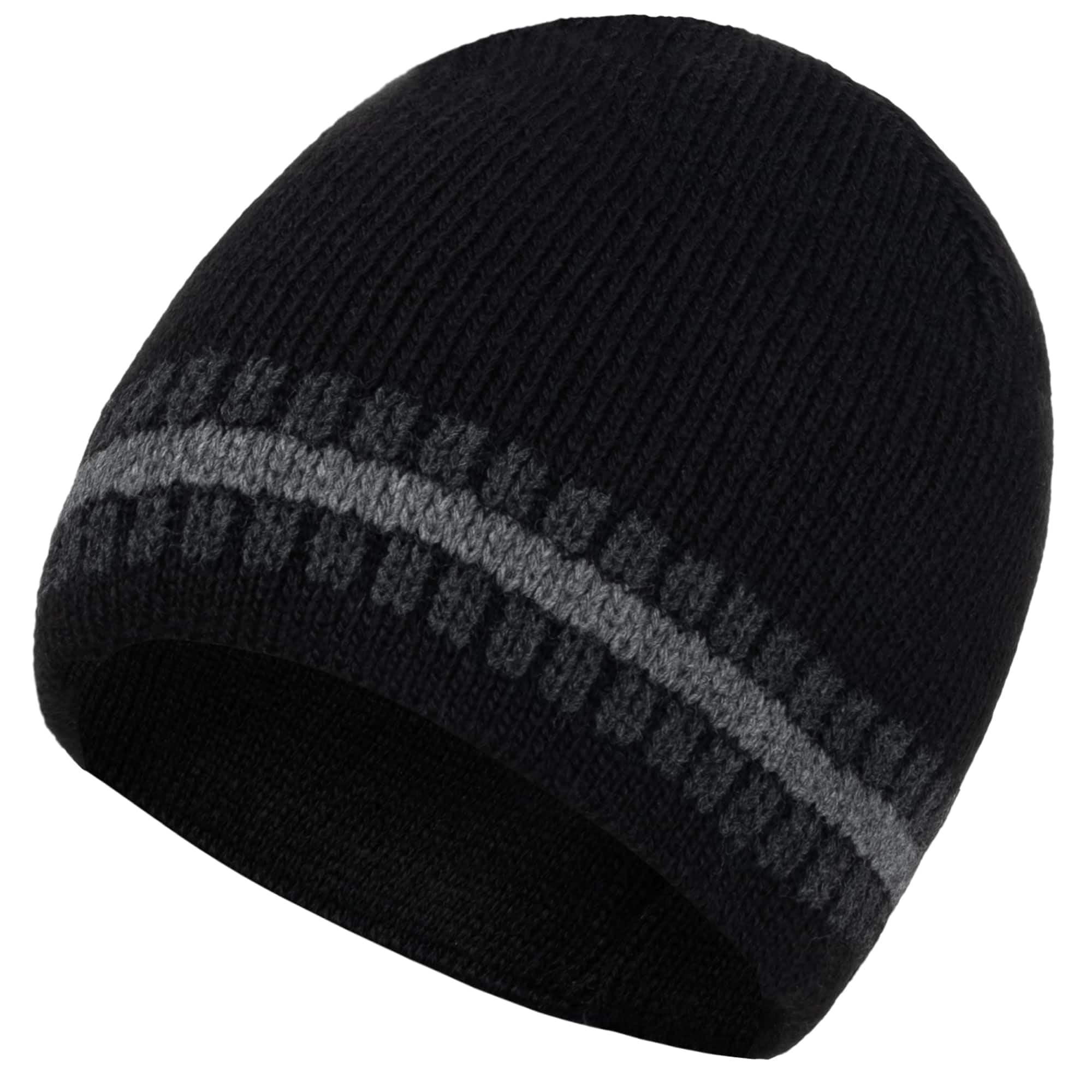 BEZLIT Beanie Strickmütze Grau zweilagig warm