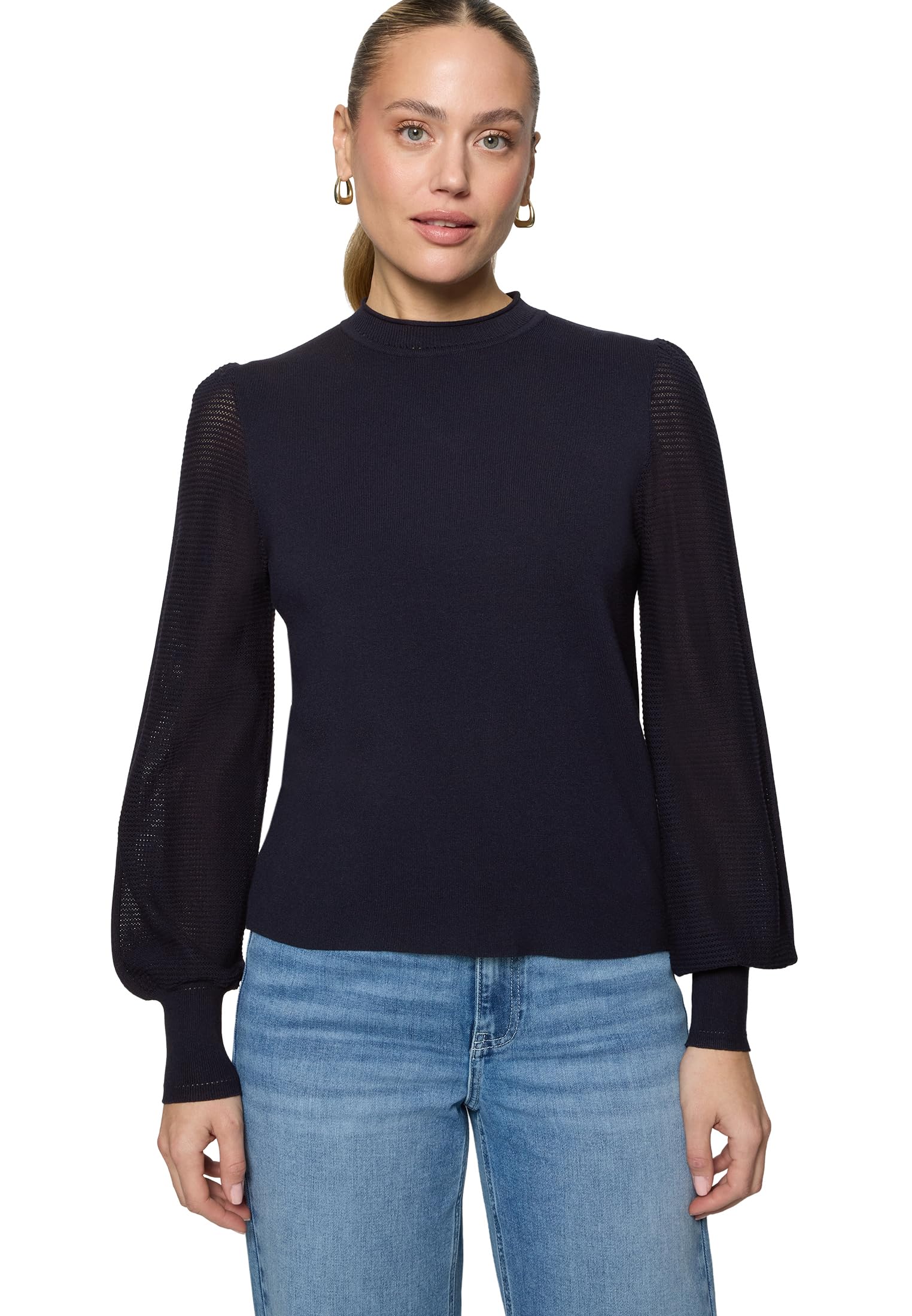 zero Pullover hoher Kragen Damen Hydrangea Gr.40