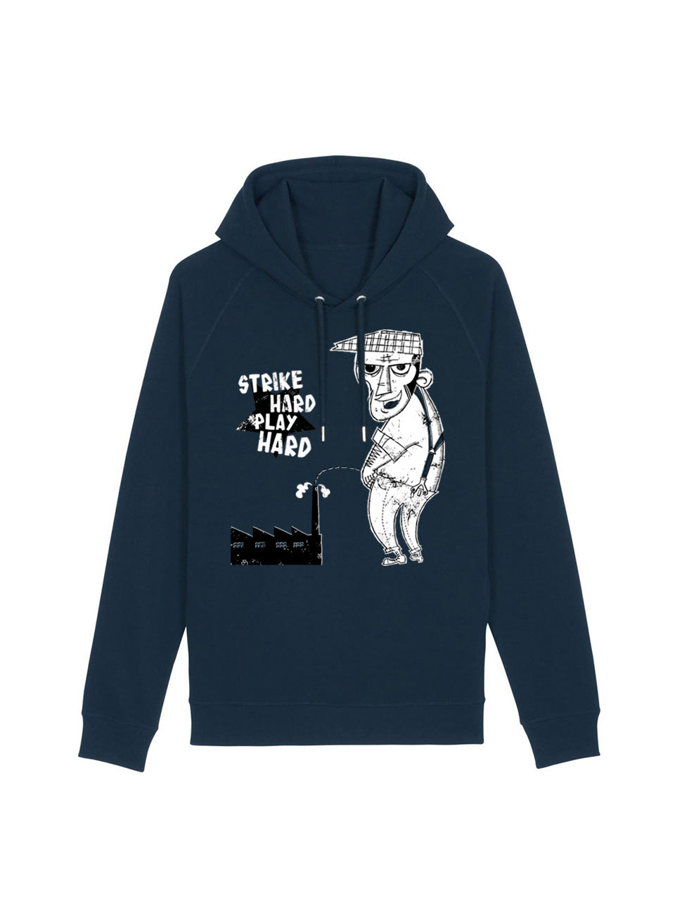 dna merch Strike Hard Play Hard Hoodie Burgunderrot Biobaumwolle