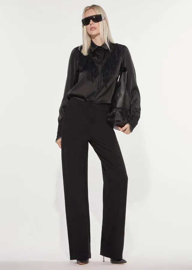 Denny Rose Punto Milano Hose Schwarz Gerade