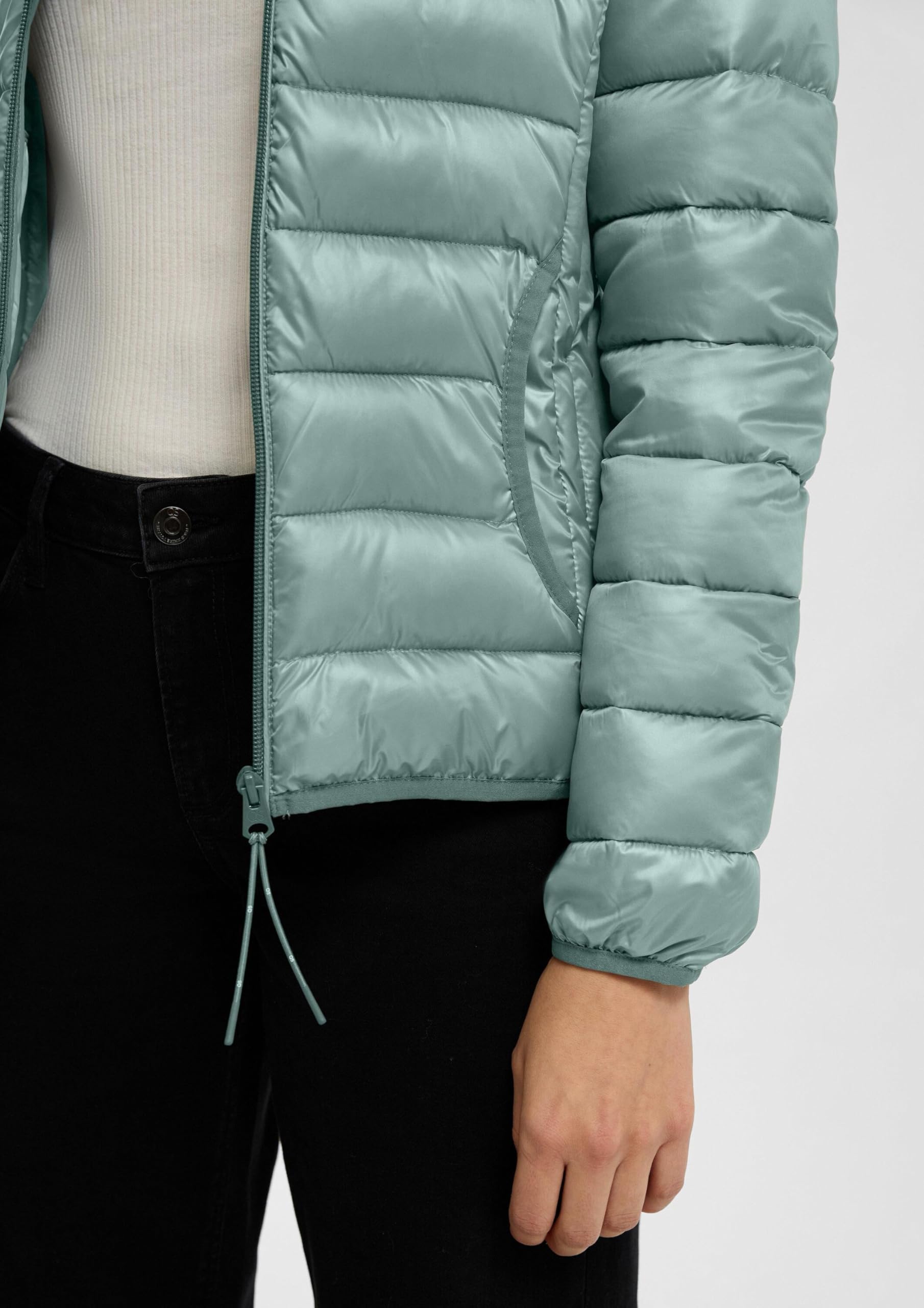 s.Oliver QS Steppjacke M schwarz Kapuze wattiert