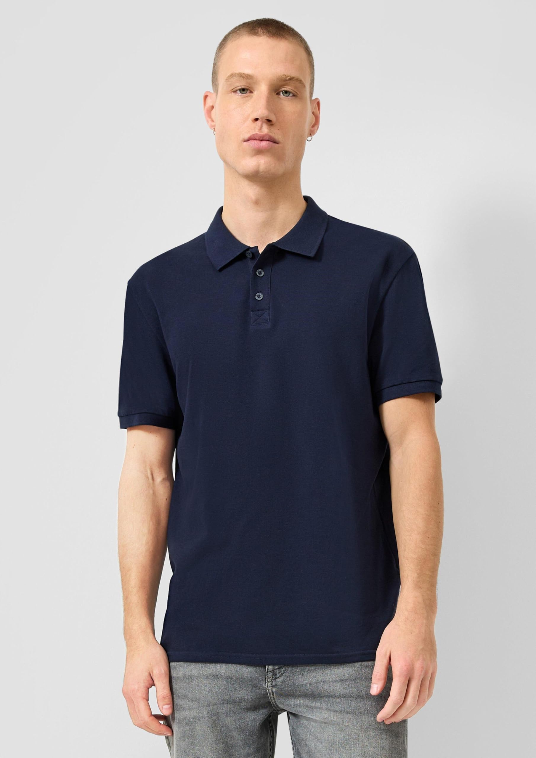 s.Oliver T-Shirt Flammgarn Baumwollmix Weiß