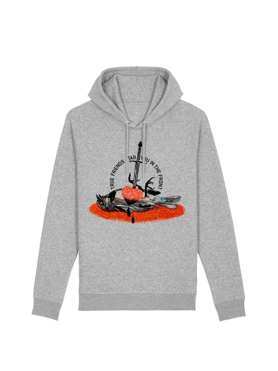 dna merch True Friends Oscar Wilde Hoodie heidegrau Baumwolle