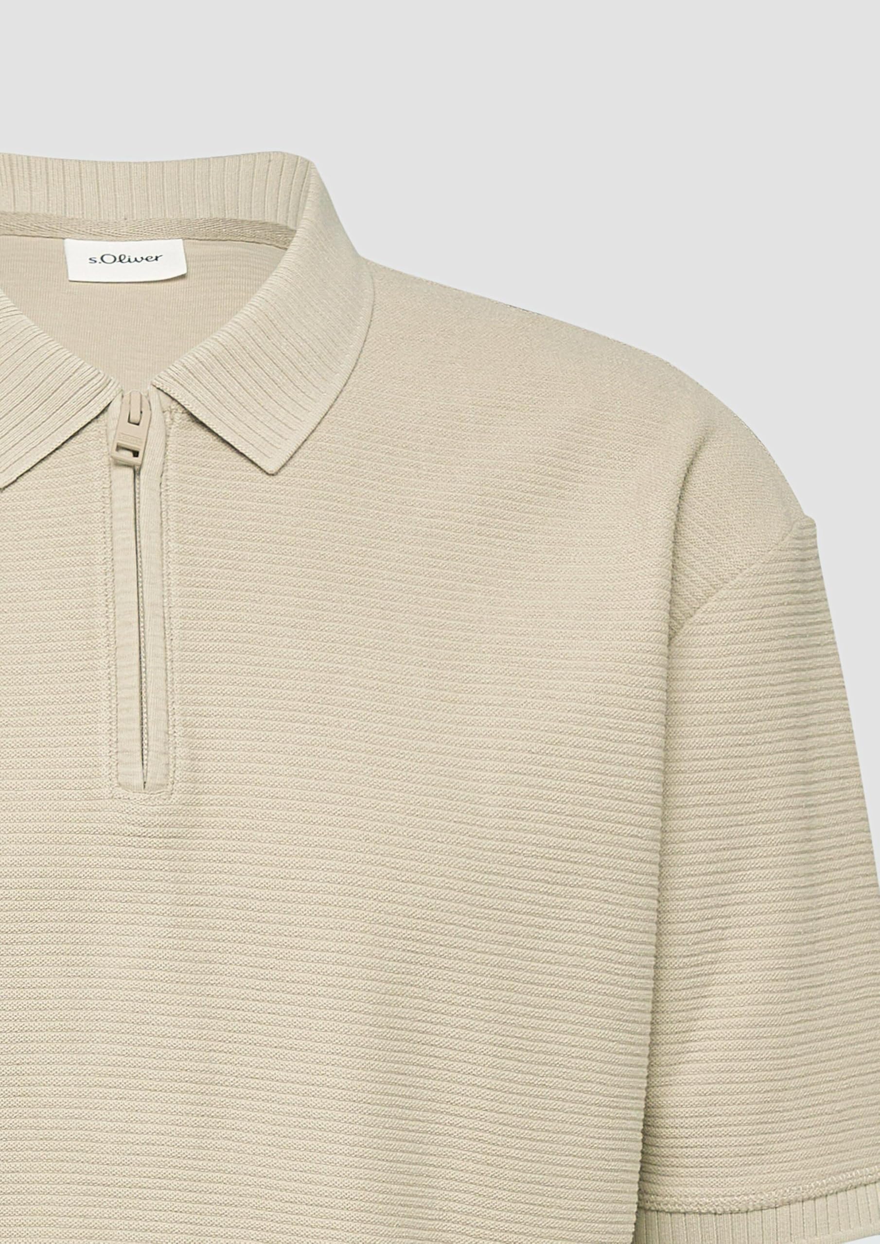 s.Oliver Modern Fit Poloshirt Reissverschluss Braun