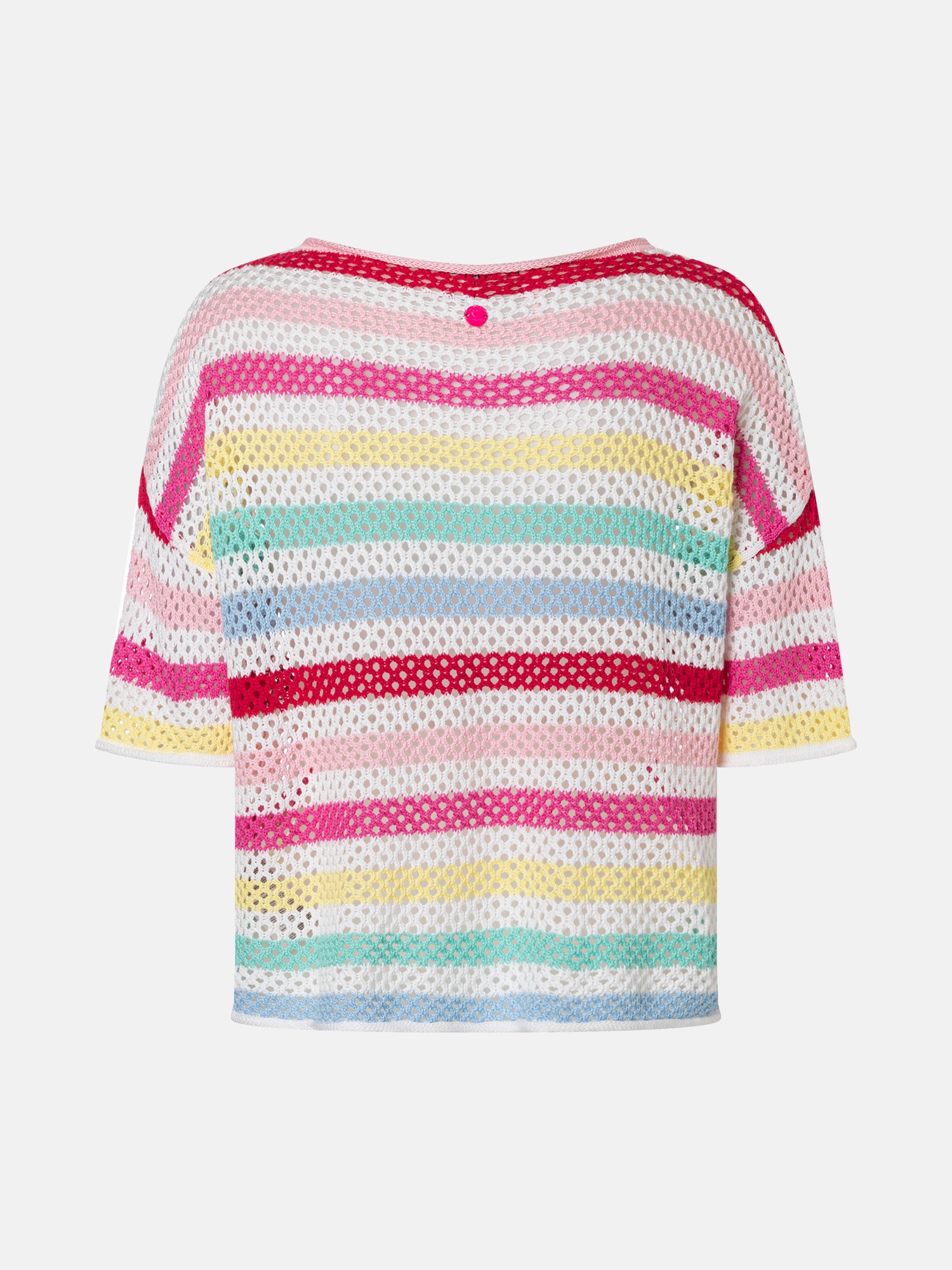 Lieblingsstück AriadneL Kurzarm-Pullover Lochstrick Streifen