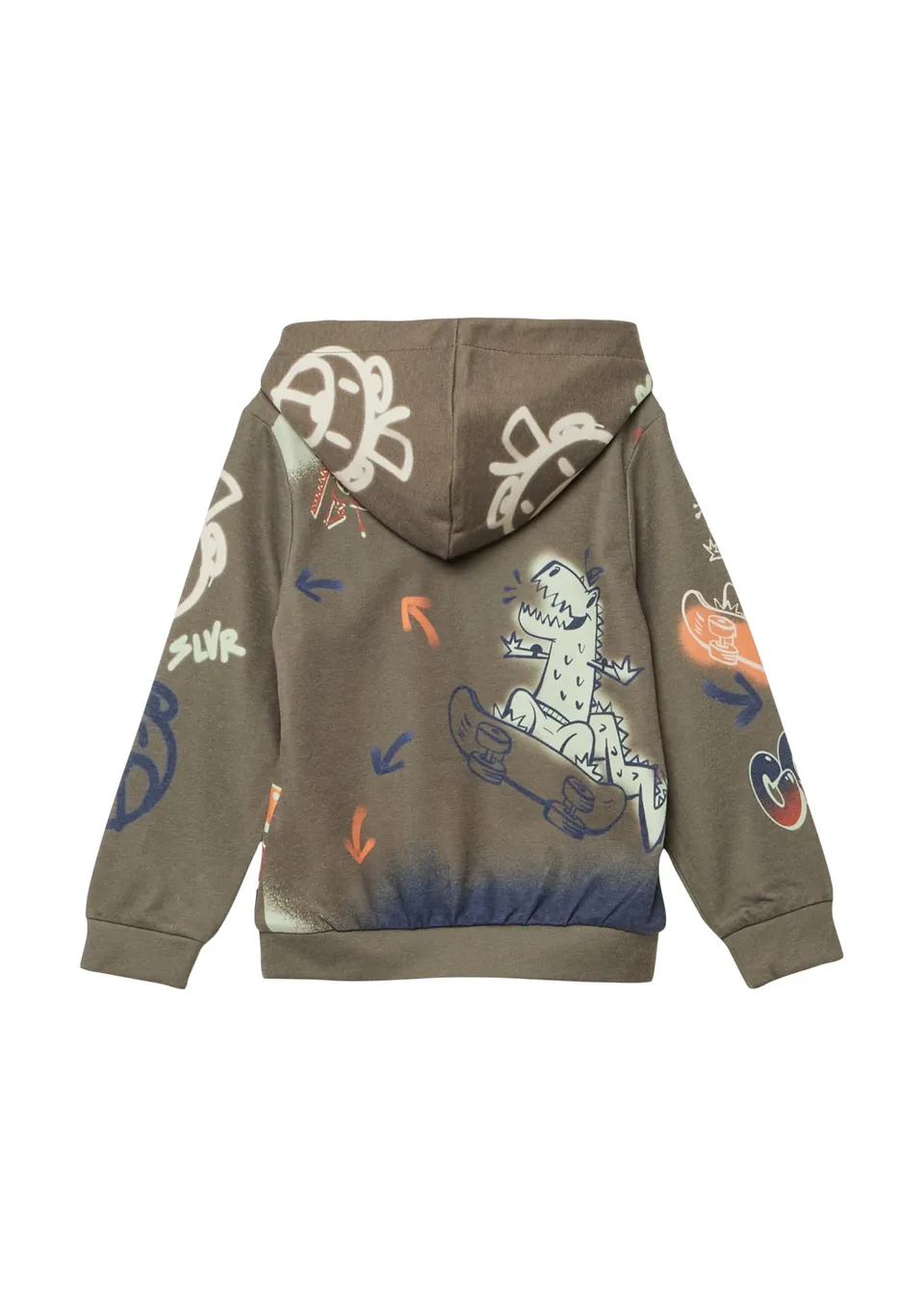 s.Oliver RED LABEL Hoodie Graffiti-Print braun creme weich