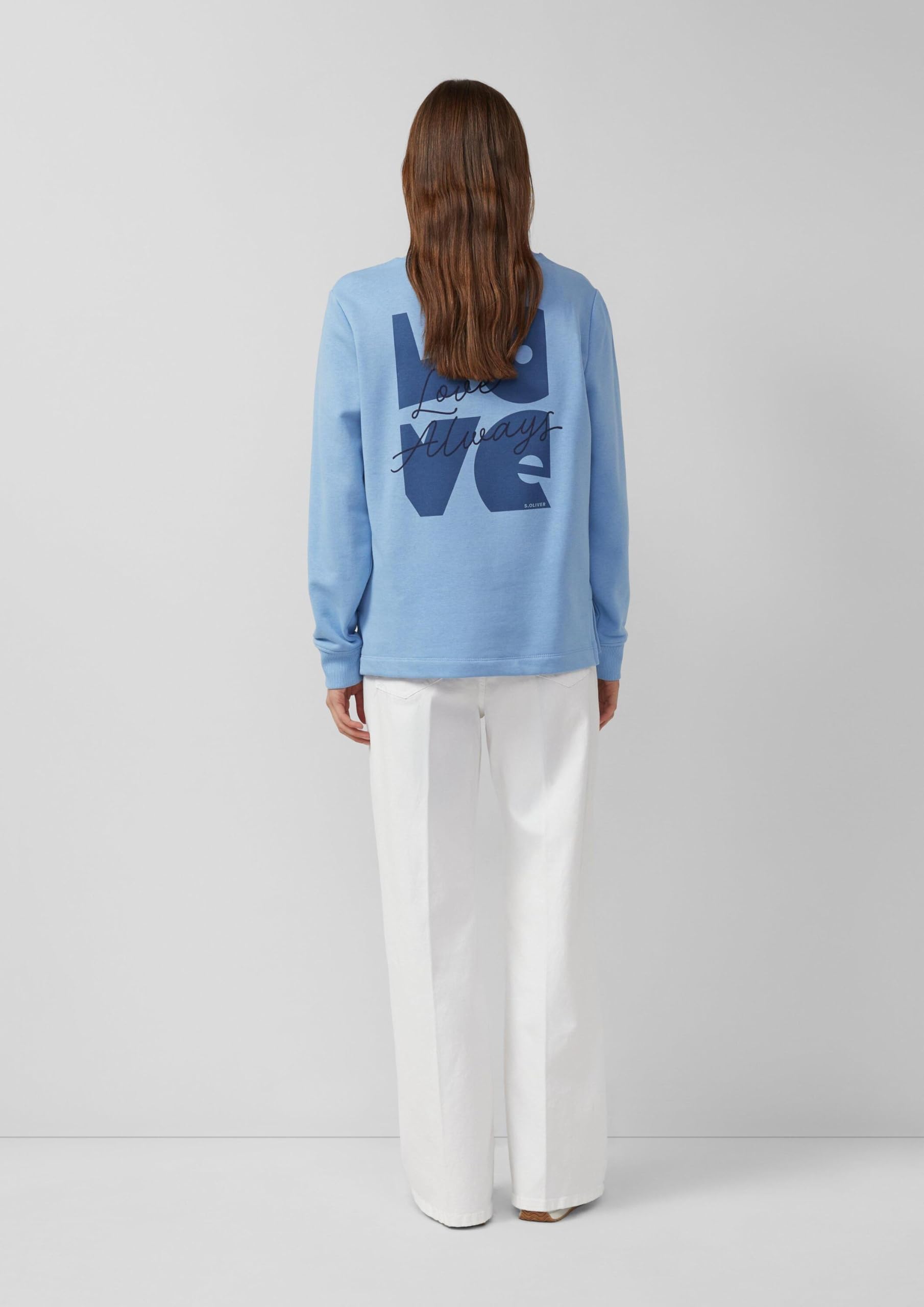 s.Oliver RED LABEL Sweatshirt Relaxed Fit arktisblau Print