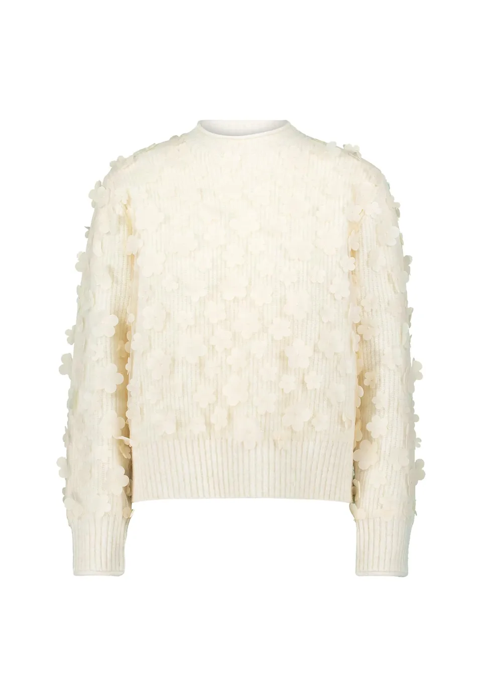 zero Pullover mit 3D-Blüten Eggnog Gr.40