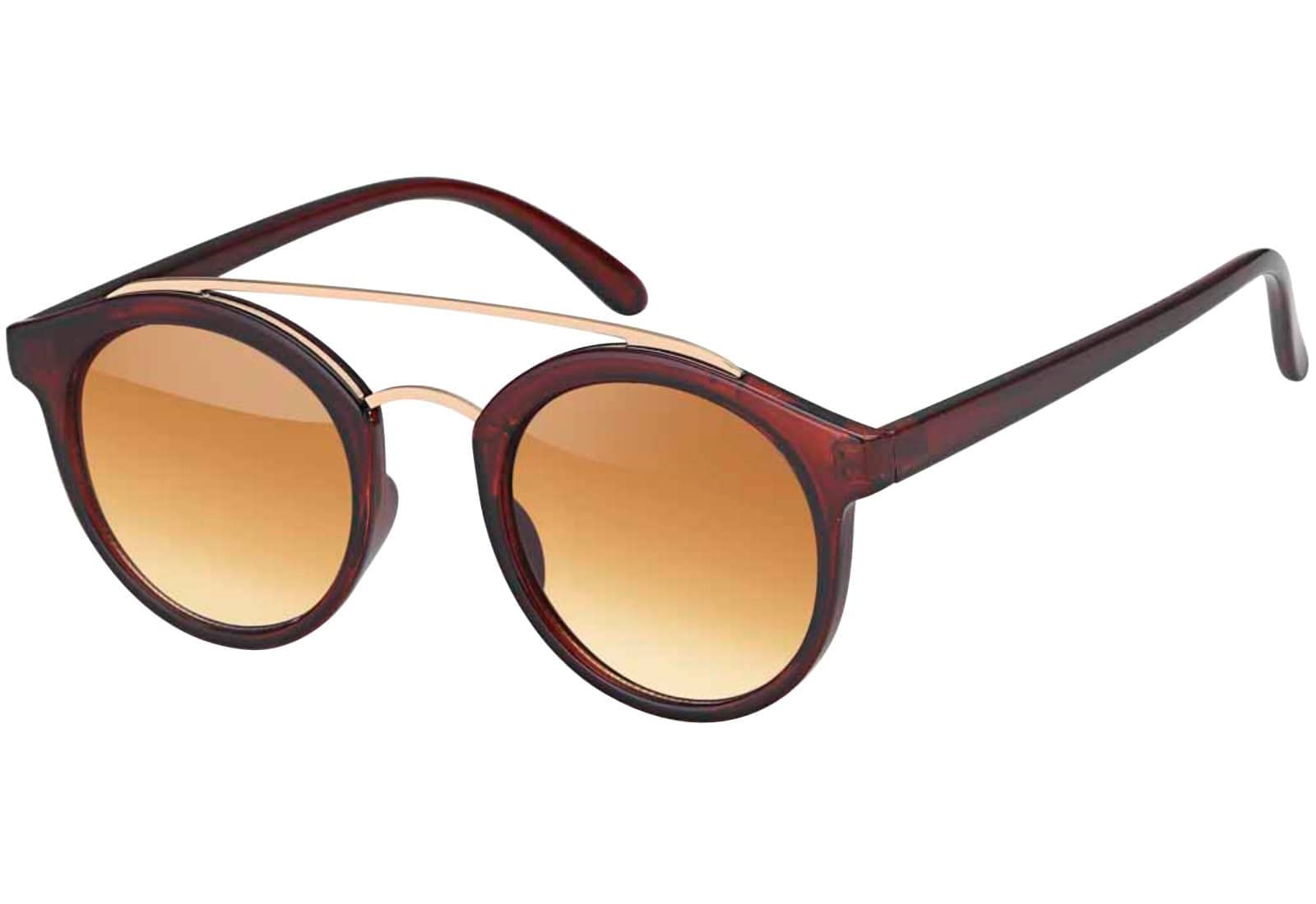 BEZLIT Unisex Sonnenbrille Doppelsteg Schwarz Gold UV400