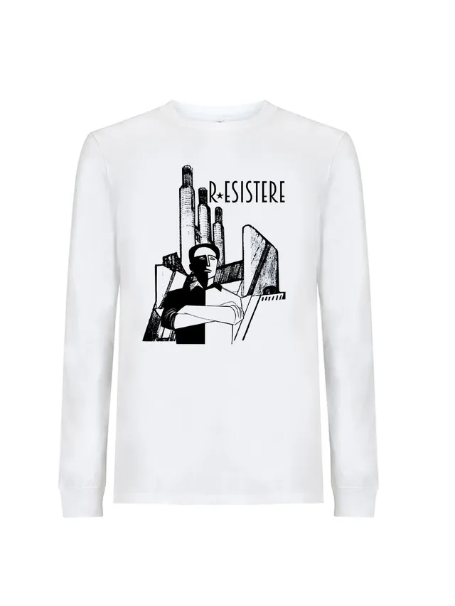 dna merch R*Esistere Märzstreiks 1944 Langarmshirt Weiß