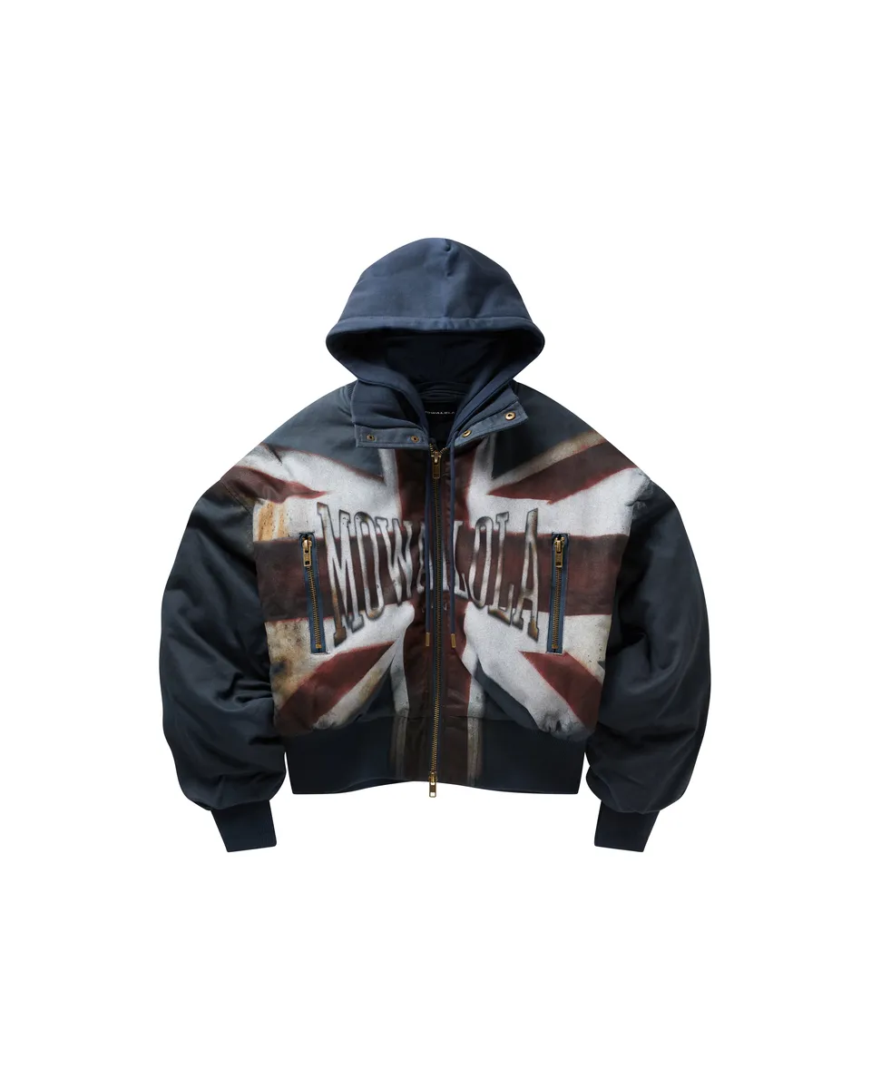 Mowalola Union Jack Bomberjacke mit Kapuze