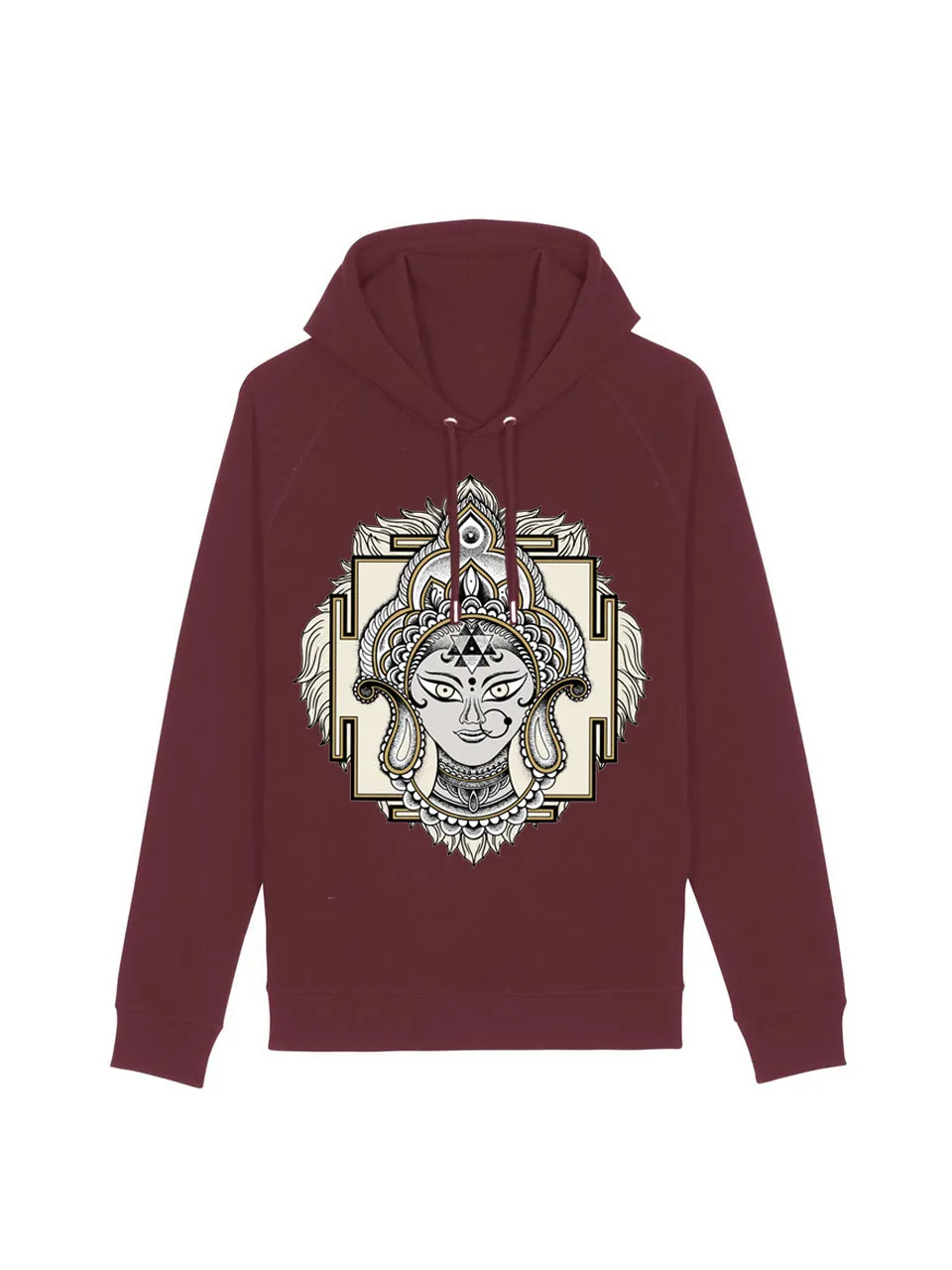 dna merch Durga Hoodie mit Löwen-Göttin schwarz