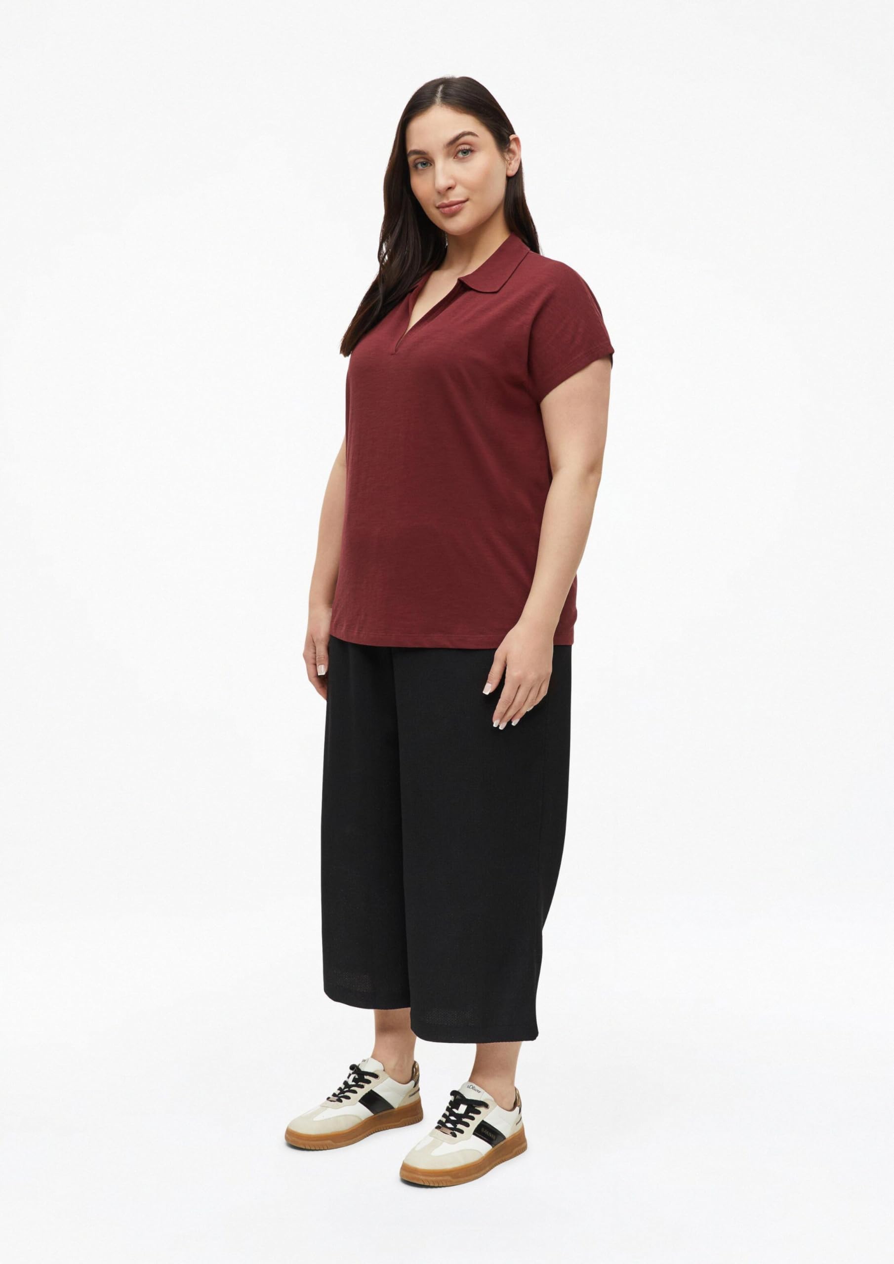s.Oliver RED LABEL Poloshirt ärmellos Flammgarn-Jersey