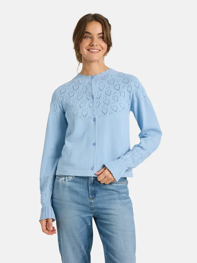 Lieblingsstück ZazaL Strickjacke blue bell Herzmuster