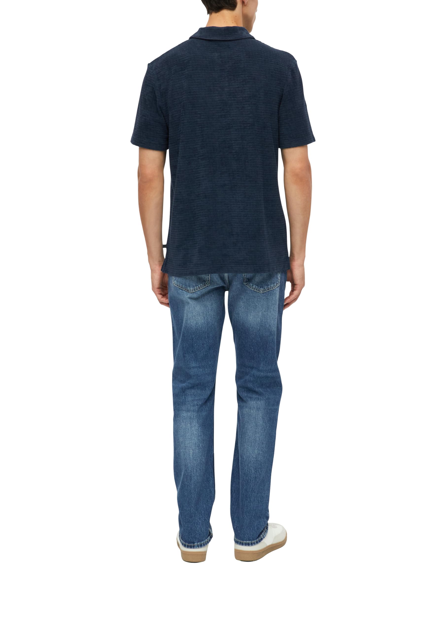 s.Oliver Polo-Shirt Strukturfrottee Navy Baumwolle