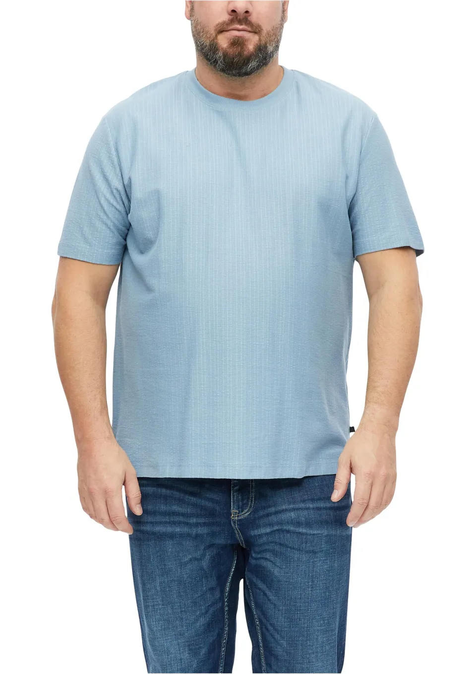 s.Oliver Junior T-Shirt Rippstruktur Hellblau 3XL