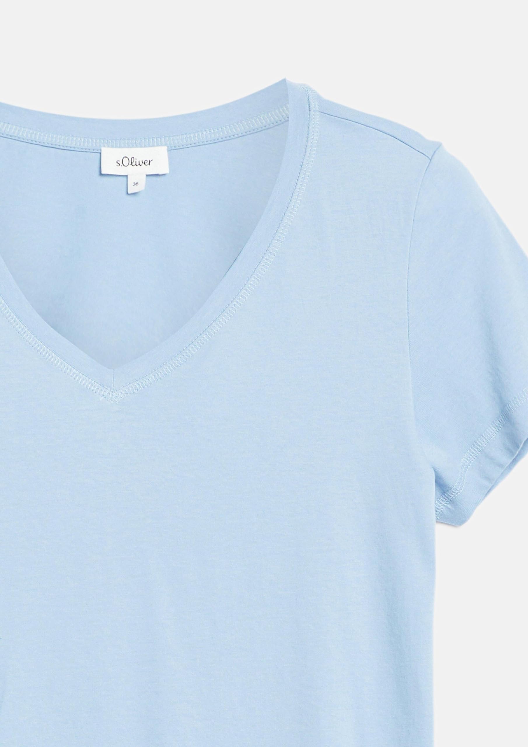 s.Oliver RED LABEL T-Shirt Damen V-Ausschnitt Baumwolle