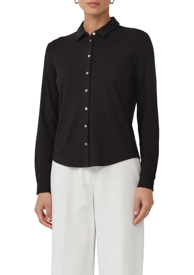 s.Oliver Junior Jerseybluse Gr. 38 Perlmuttknöpfe