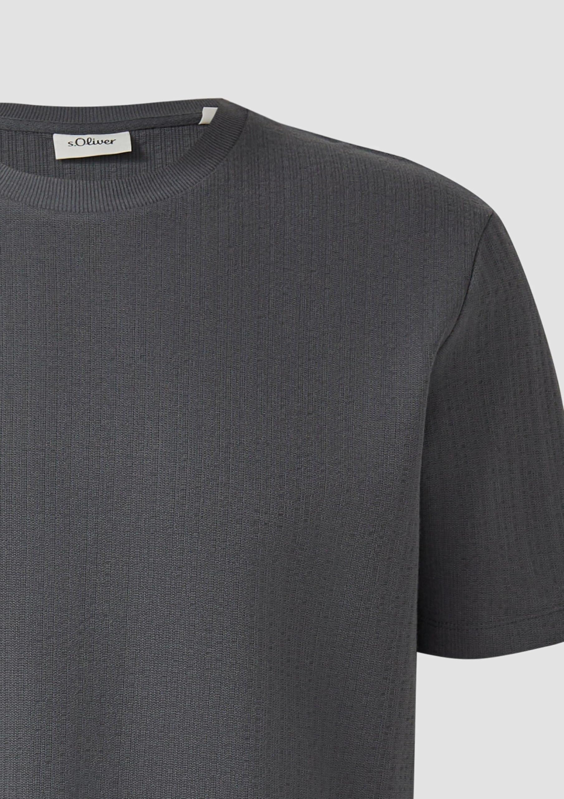 s.Oliver Junior Struktur T-Shirt dunkelgrau Baumwolle