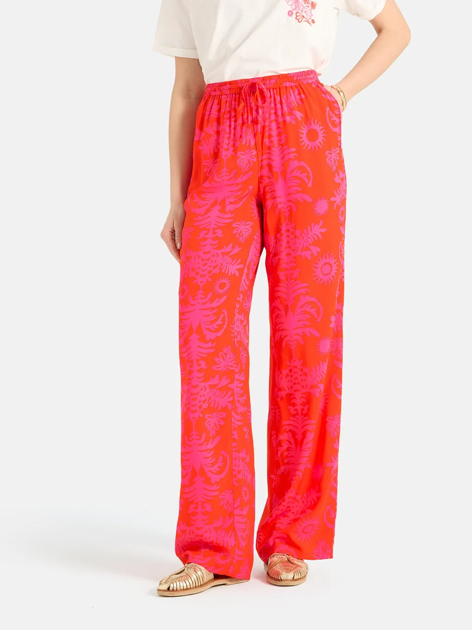 Lieblingsstück Wide Leg Hose tomato red aus Viskose