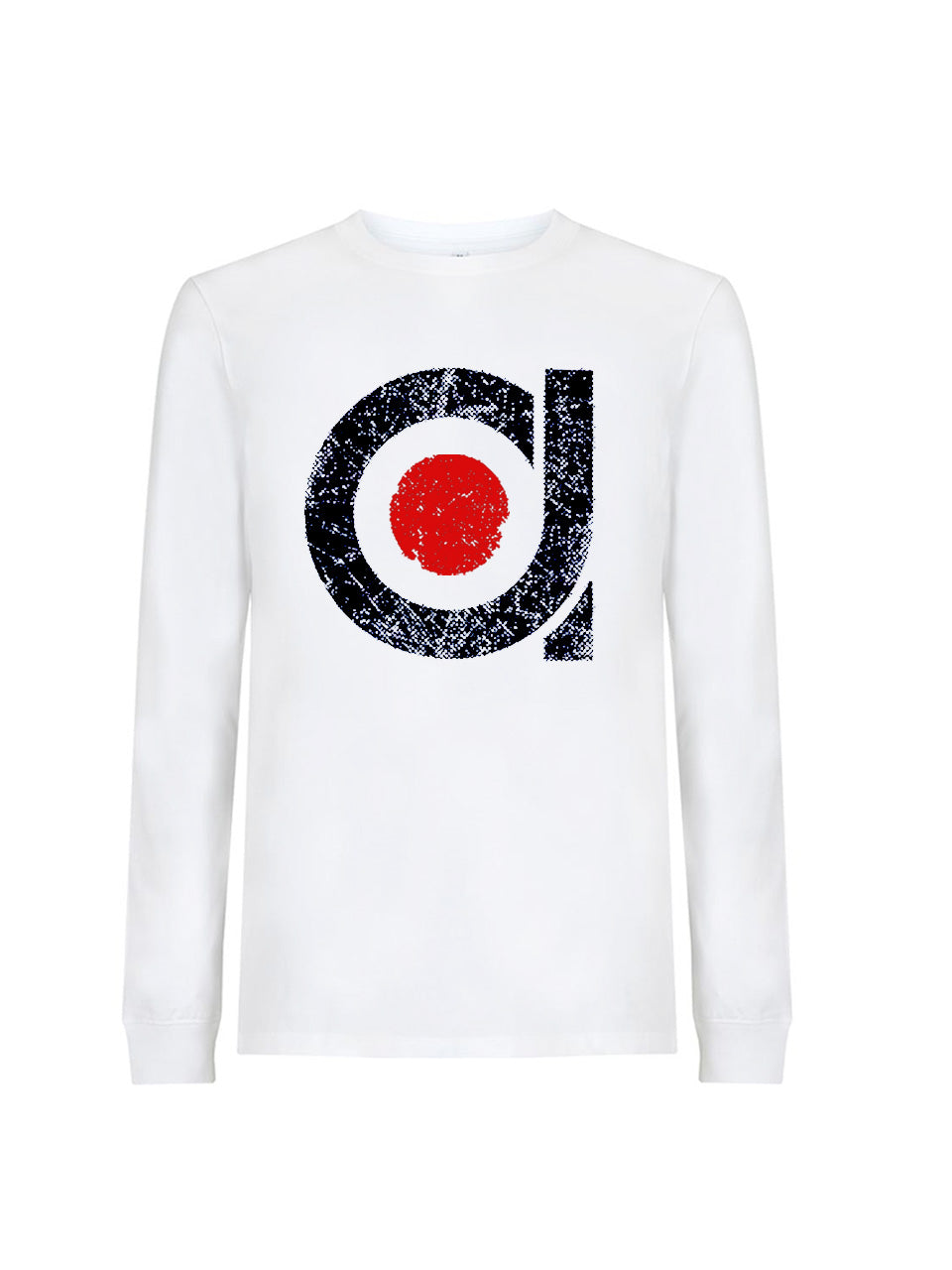 dna merch Less Fashion More Style Langarmshirt Weiß Baumwolle