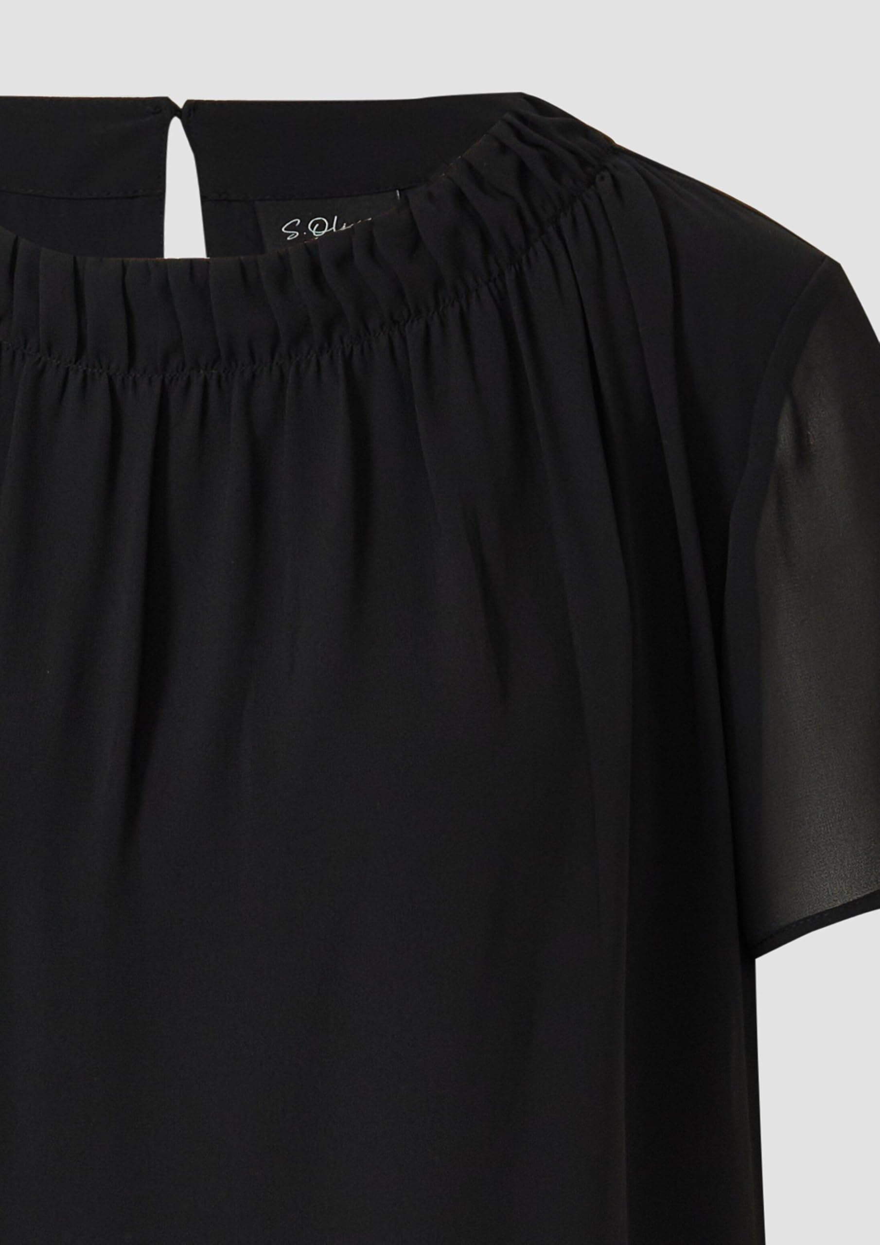 s.Oliver Chiffon-Bluse Kurzarm Gr. 38 mit Raffung